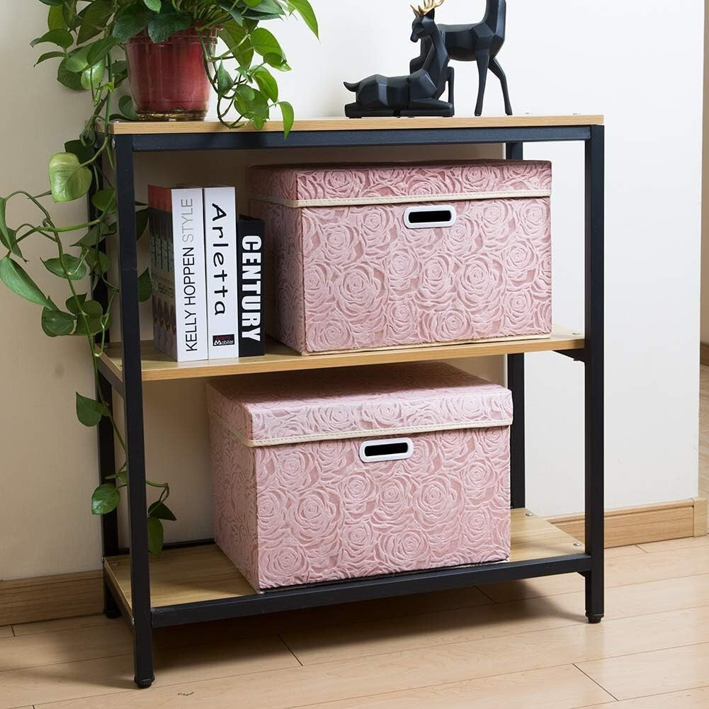 Eco-Friendly Floral Storage Boxes - Large Foldable 5-Pack for Home Organization