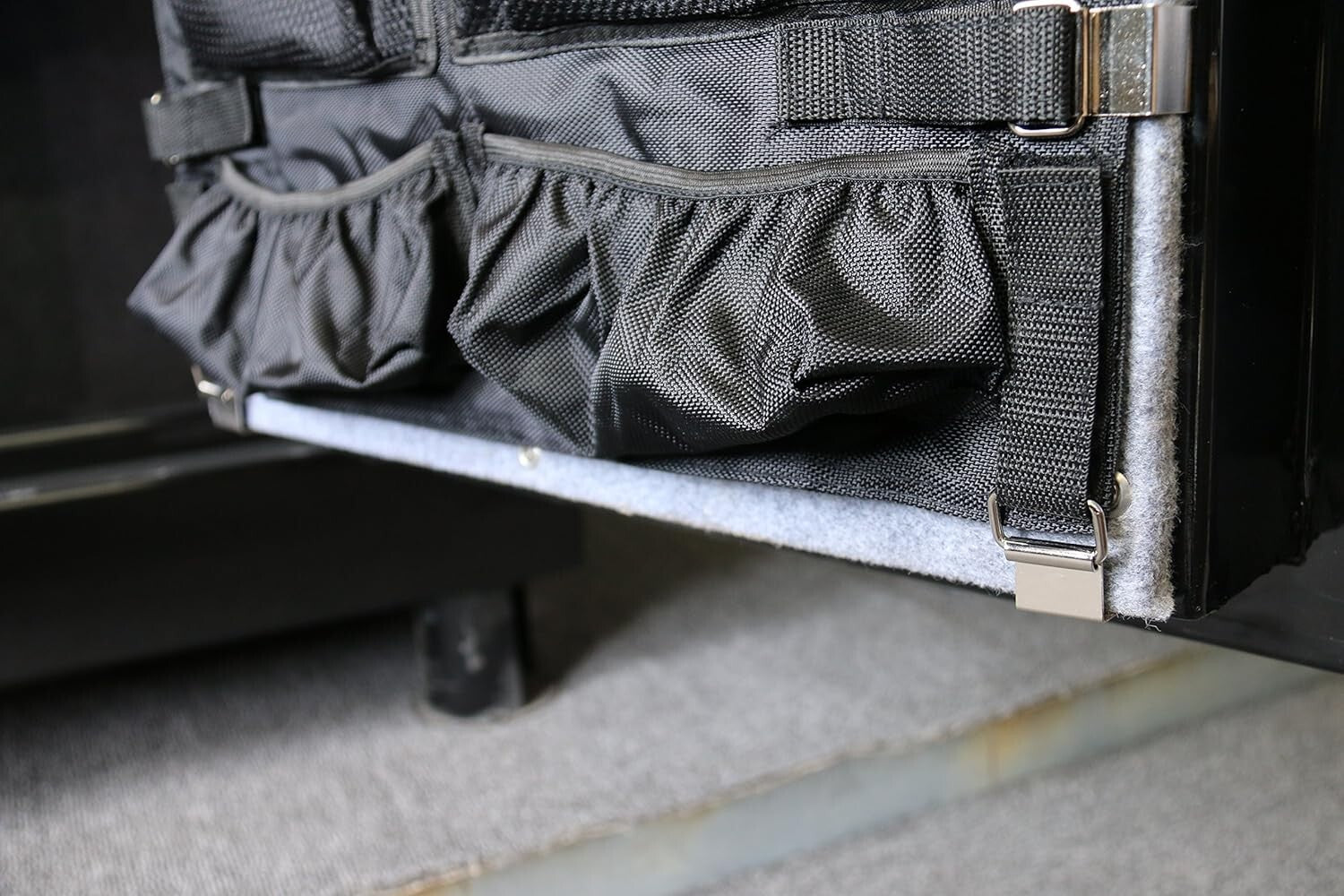 Elegant Gun Safe Door Organizer with 15 Pockets, Easy Installation, Black Finish