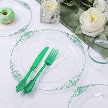 Load image into Gallery viewer, Elegant 175PCS Clear Plate Set with Green Rim - Perfect for St. Patrick's Day