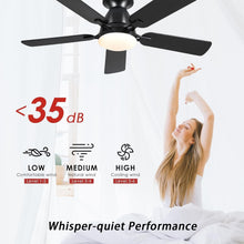 Load image into Gallery viewer, Low Profile 5-Blade Ceiling Fan with Lights - App &amp; Remote Controlled Elegance