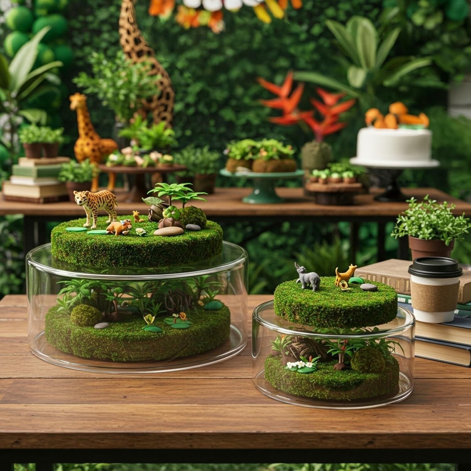 Clear Fillable Cake Riser Set with LED - 6'', 8'', 10'' for Stunning Displays