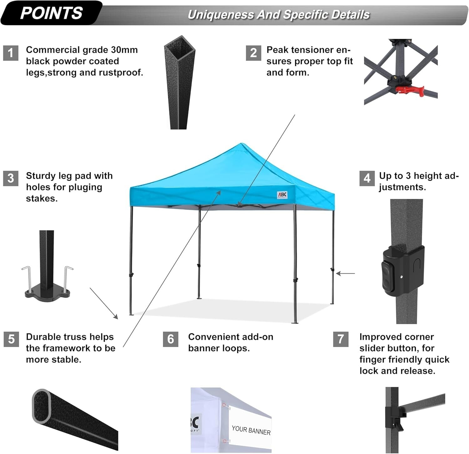 Heavy Duty 10x10 Patio Tent with UV Protection - Ideal for Events & Parties