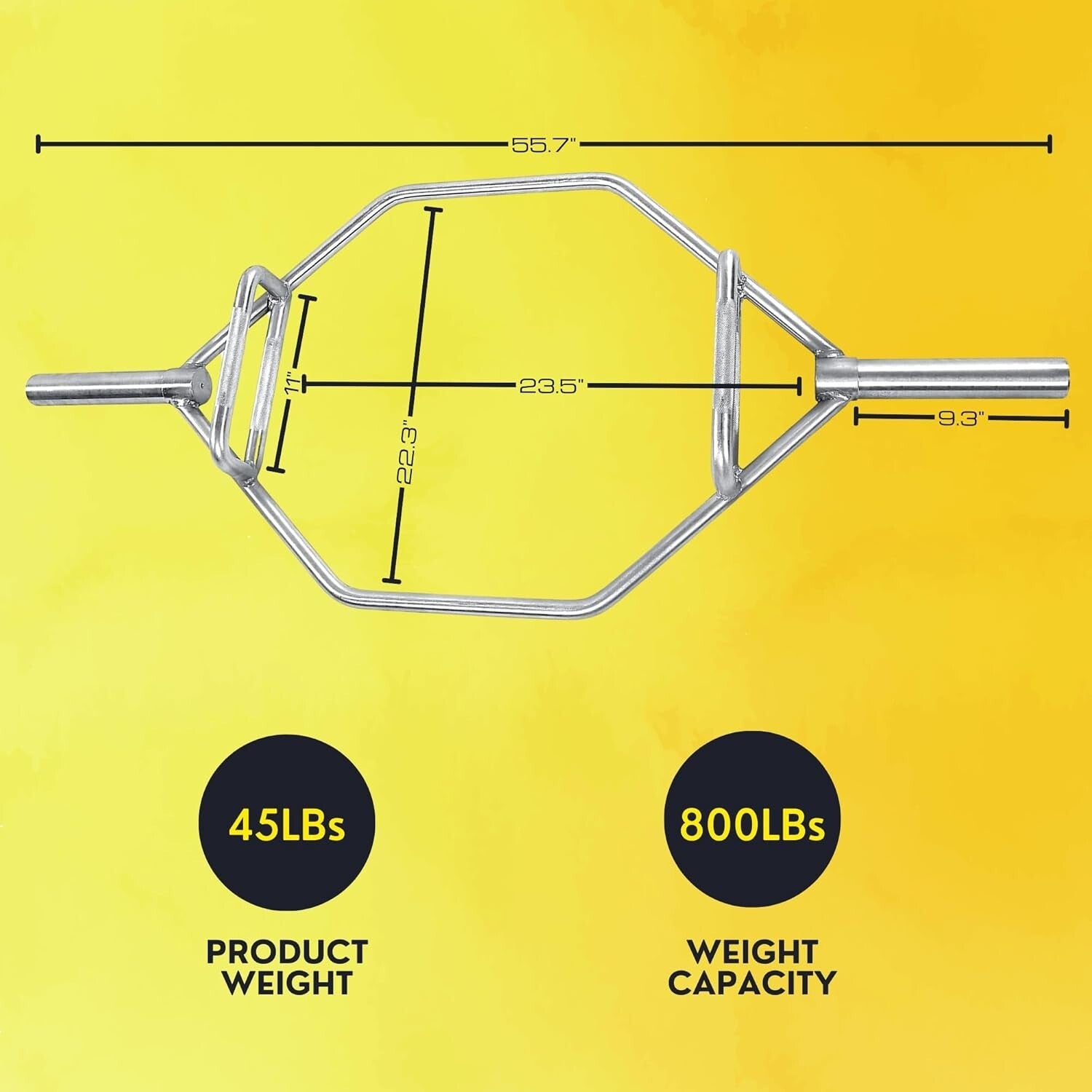 2-Inch Olympic Trap Bar with Knurled Grip - Complete Strength Training Solution