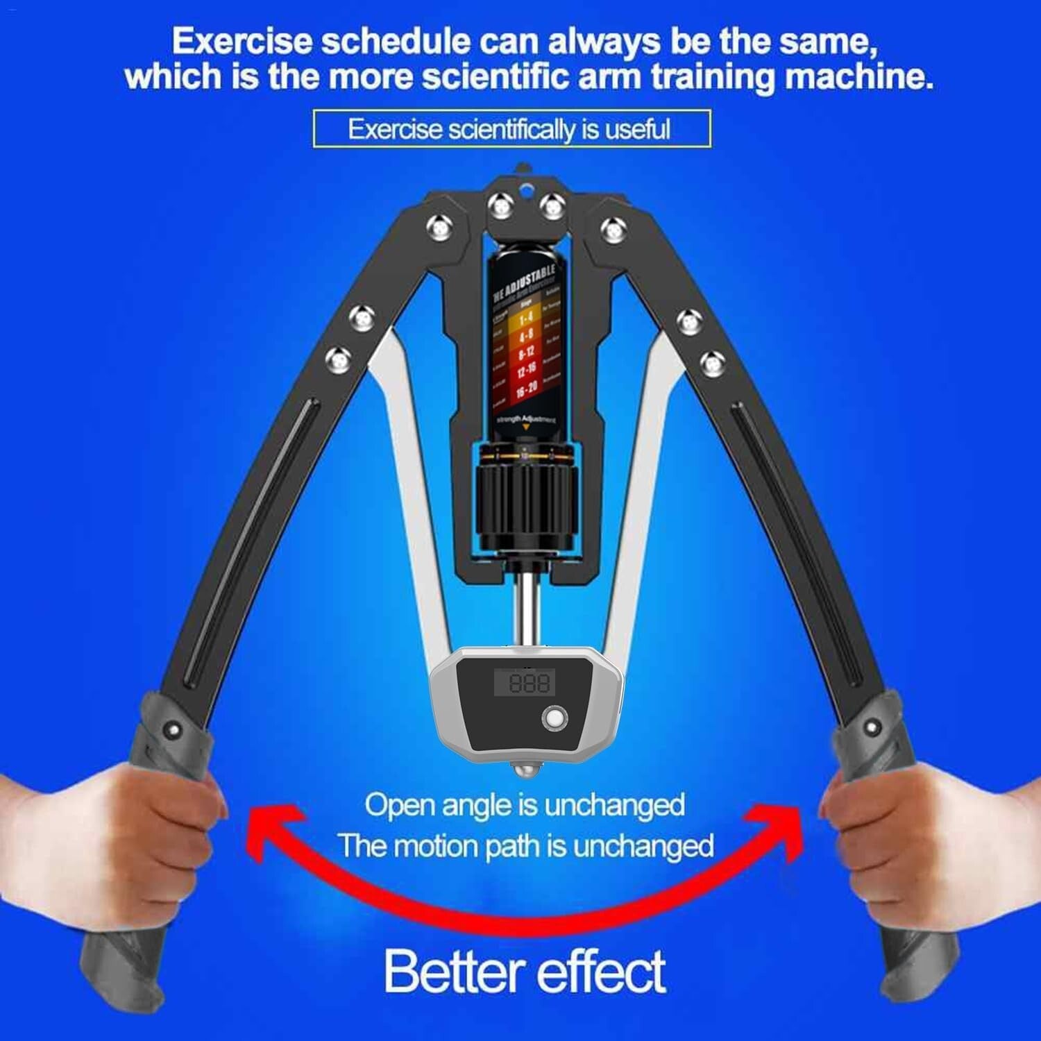 Adjustable Twister Arm Exerciser with LCD Counter - Up to 440 lbs Resistance