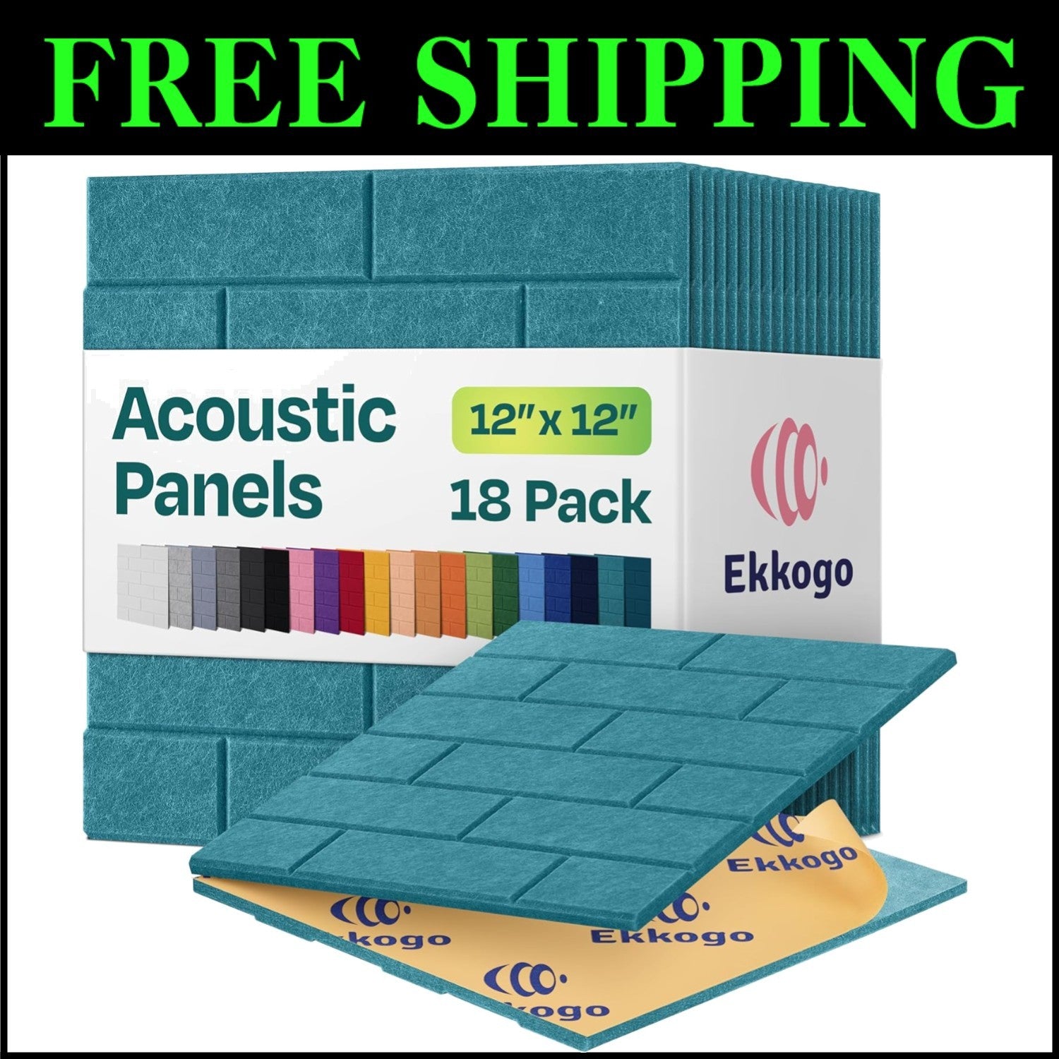 18-Pack Premium Acoustic Panels - Brick Design, Self-Adhesive, for Noise Damping