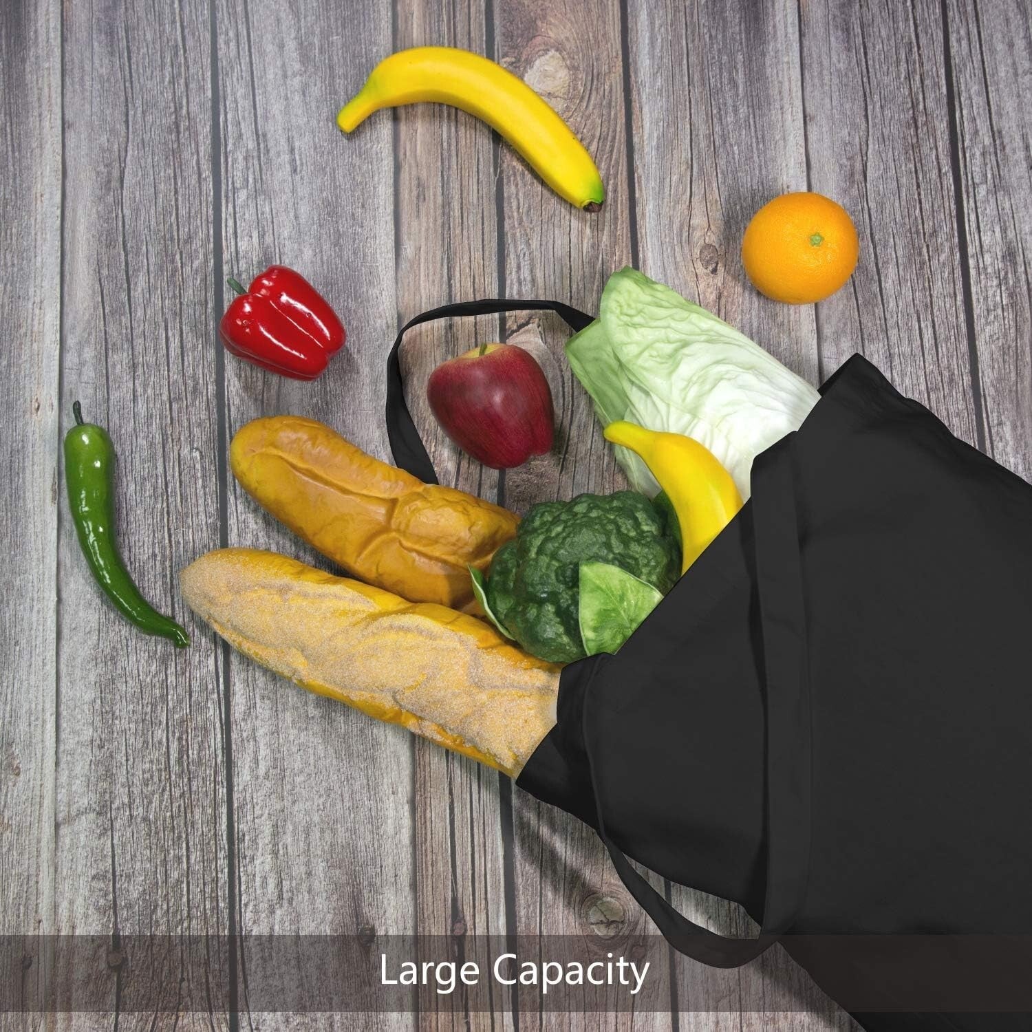 Durable 10oz Cotton Canvas Tote Bags - 17.5"x16.5" Large Capacity Pack of 12