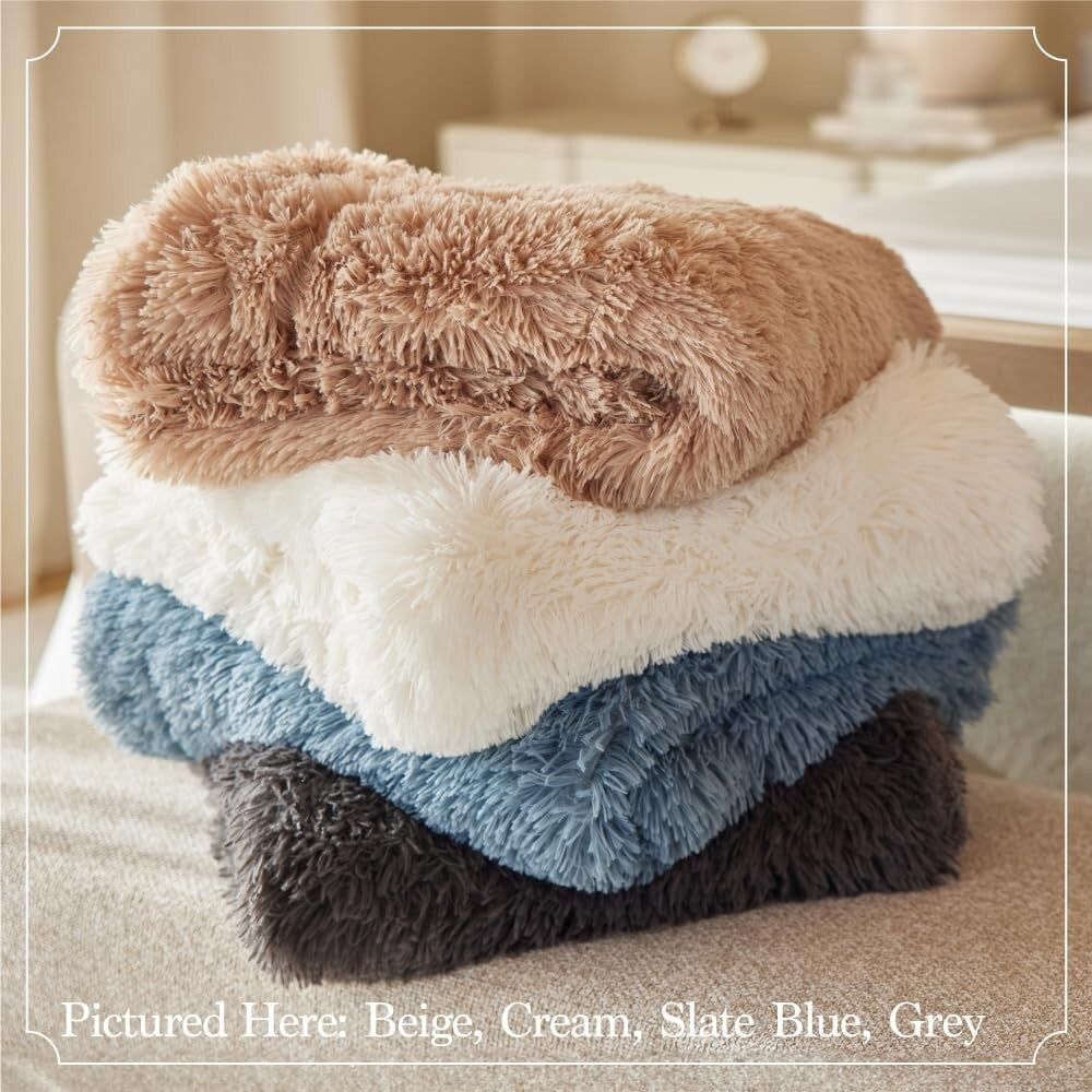 Elegant Floral Shag Throw Blanket King Size 108x90 - Perfect Gifts for Women