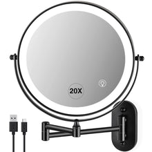 Load image into Gallery viewer, Compact 1x/20X Lighted Vanity Mirror with Adjustable Arm - Perfect for Makeup