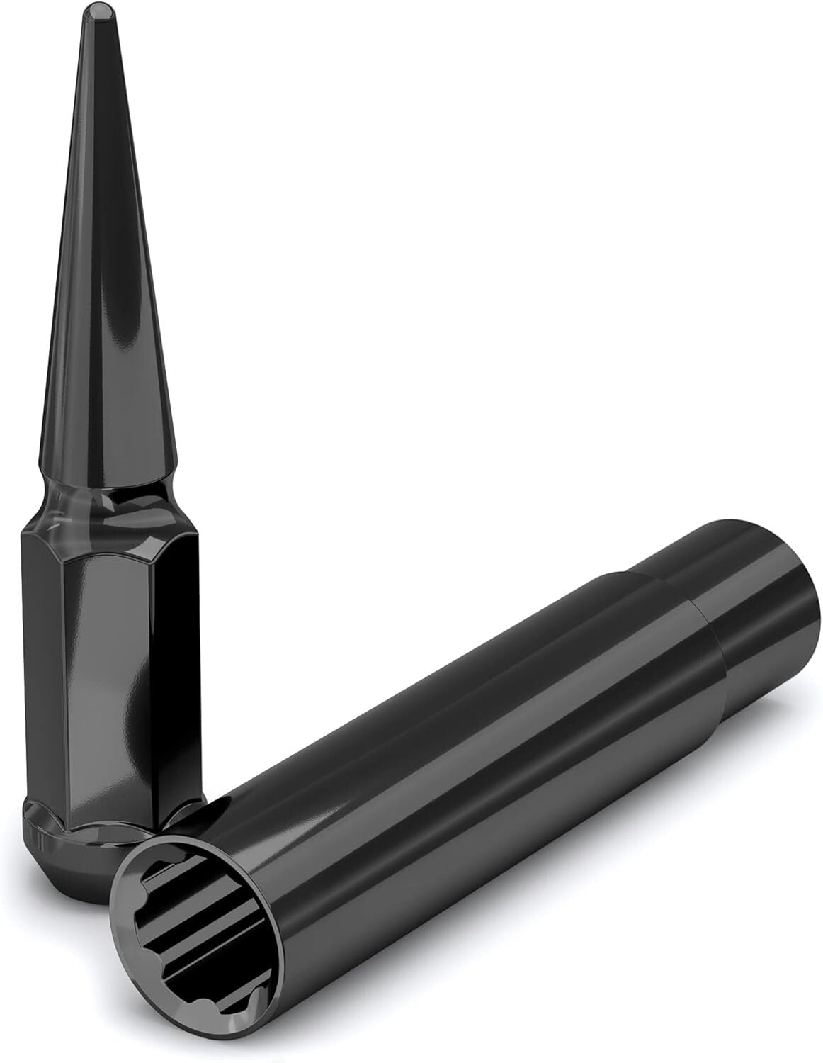 Durable Black 1/2"-20 Spline Spike Lug Nut Set - 25 Pack with Extra Spike