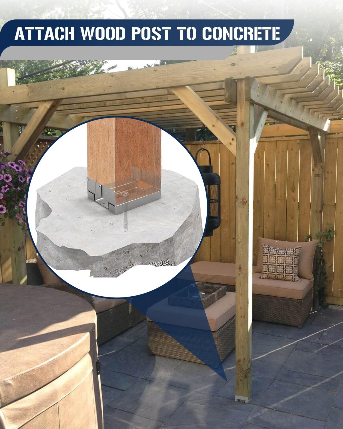 Durable 6x6 Metal Post Base Brackets with 1-Inch Standoff for Optimal Protection