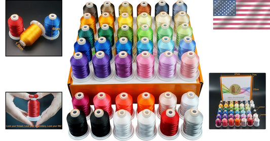 42 Spools 1000M Polyester Embroidery Thread Kit for Professionals & Beginners