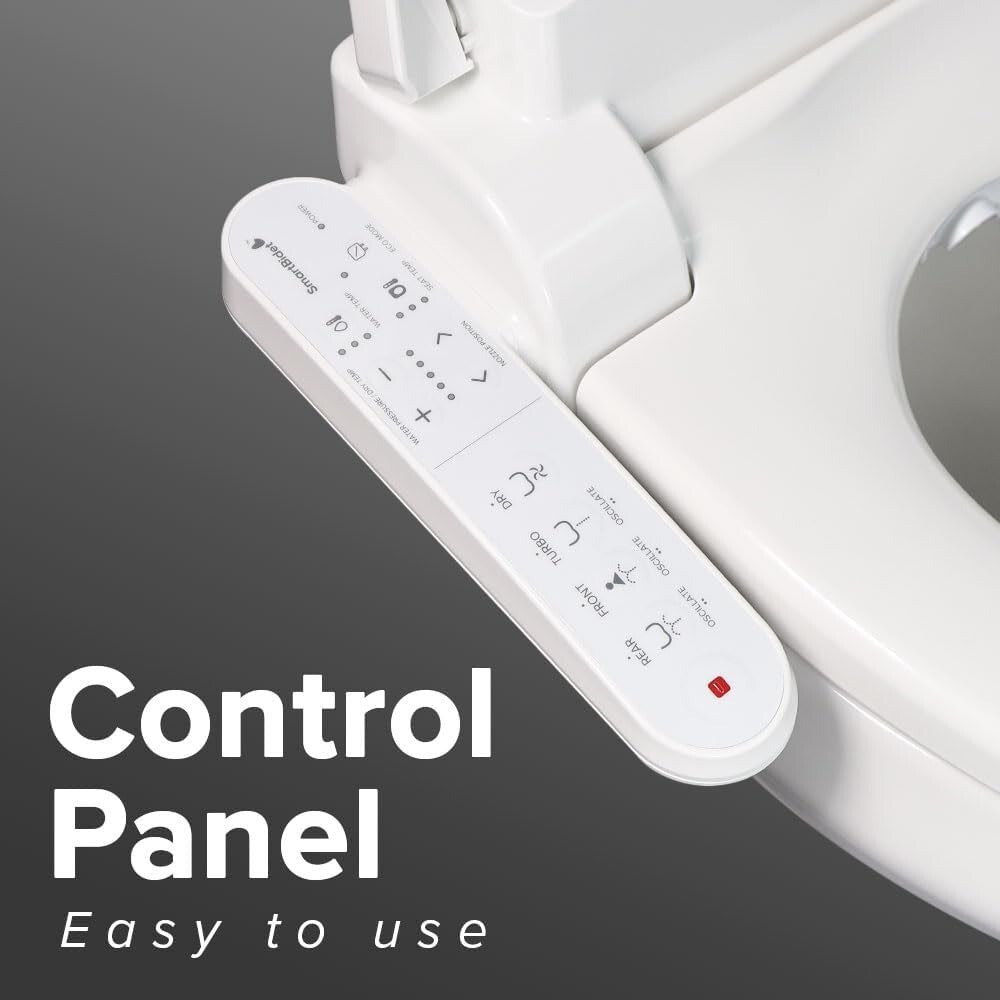 Elongated Smart Bidet Toilet Seat with Heated Comfort & Adjustable Wash Controls