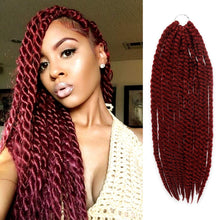 Load image into Gallery viewer, Tangle-Free Jumbo Senegalese Twist Braid Hair, 24 Inch Burgundy - 6 Pack Bundle