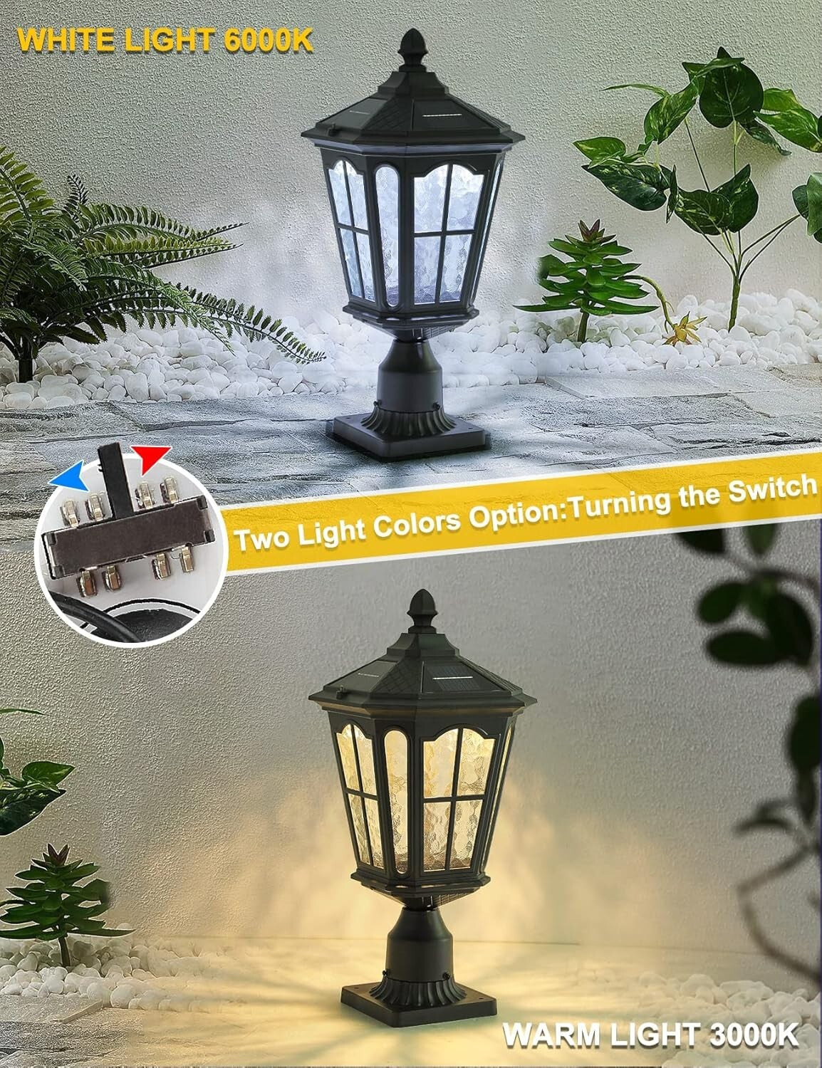 Versatile 20.5'' Solar LED Post Light with Classic Design for Outdoor Spaces