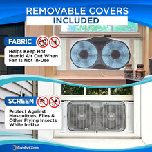 Load image into Gallery viewer, Versatile Smart 9-Inch Window Fan, 3 Speeds, Bug Screen &amp; Locking Expanders