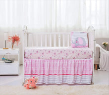 Load image into Gallery viewer, OEKO-TEX Certified Pink Elephant Crib Bedding Set - Soft Comfort for Baby Girls