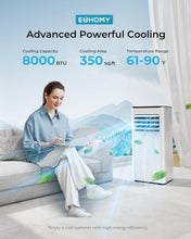 Load image into Gallery viewer, Quiet 8,000 BTU Portable AC with Remote Control - Cools 350 Sq.Ft Instantly