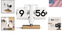 Load image into Gallery viewer, Cordless Wood Mini Flip Desk Clock with Large Numbers - Ideal for Any Setting