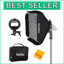 Load image into Gallery viewer, 32"x32" Softbox with Honeycomb Grid &amp; S-Type Bowens Mount Bracket for Studio Use