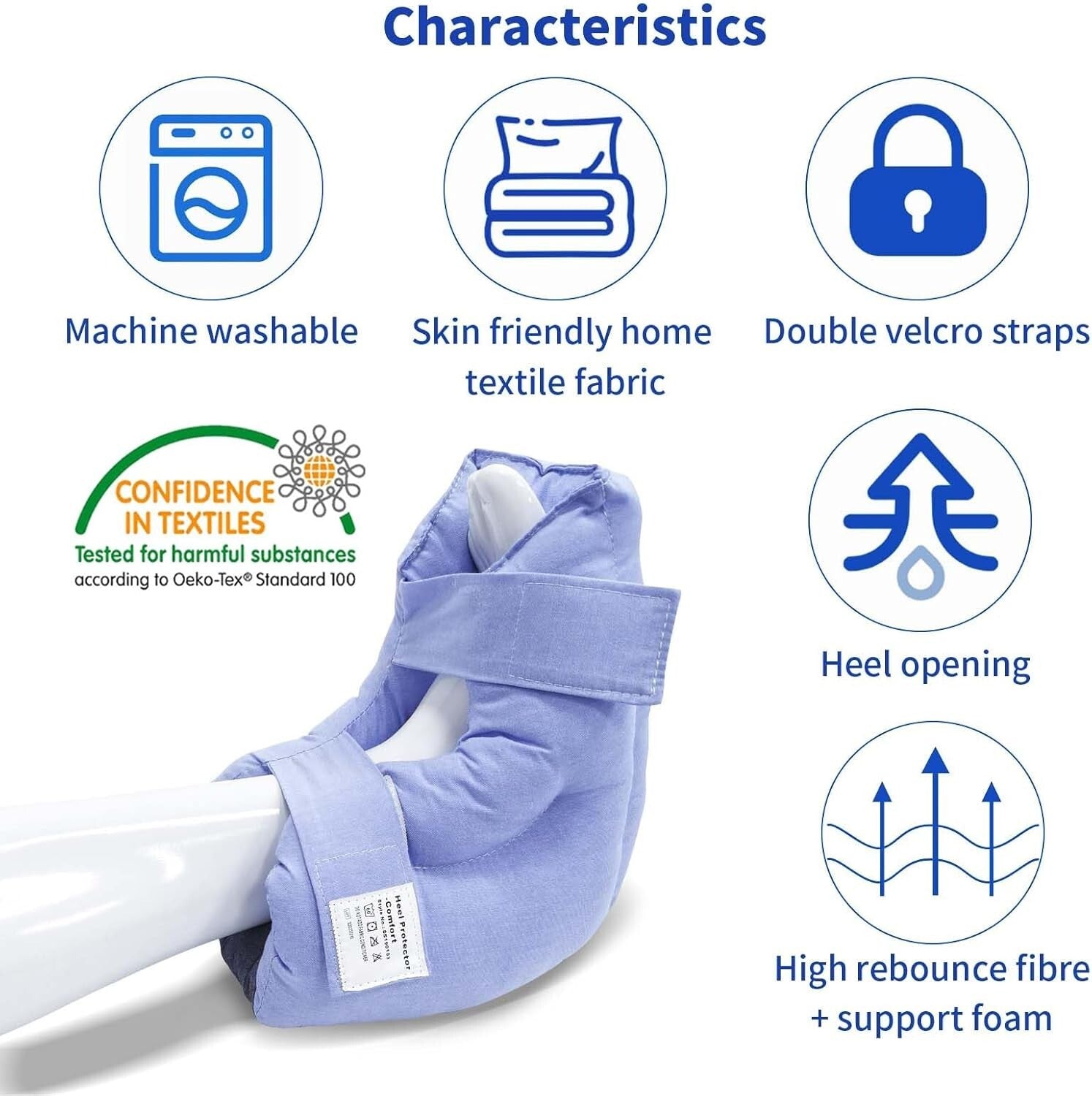 Adjustable Comfort Heel Protectors with Double Straps - Bed Sore Prevention Aid