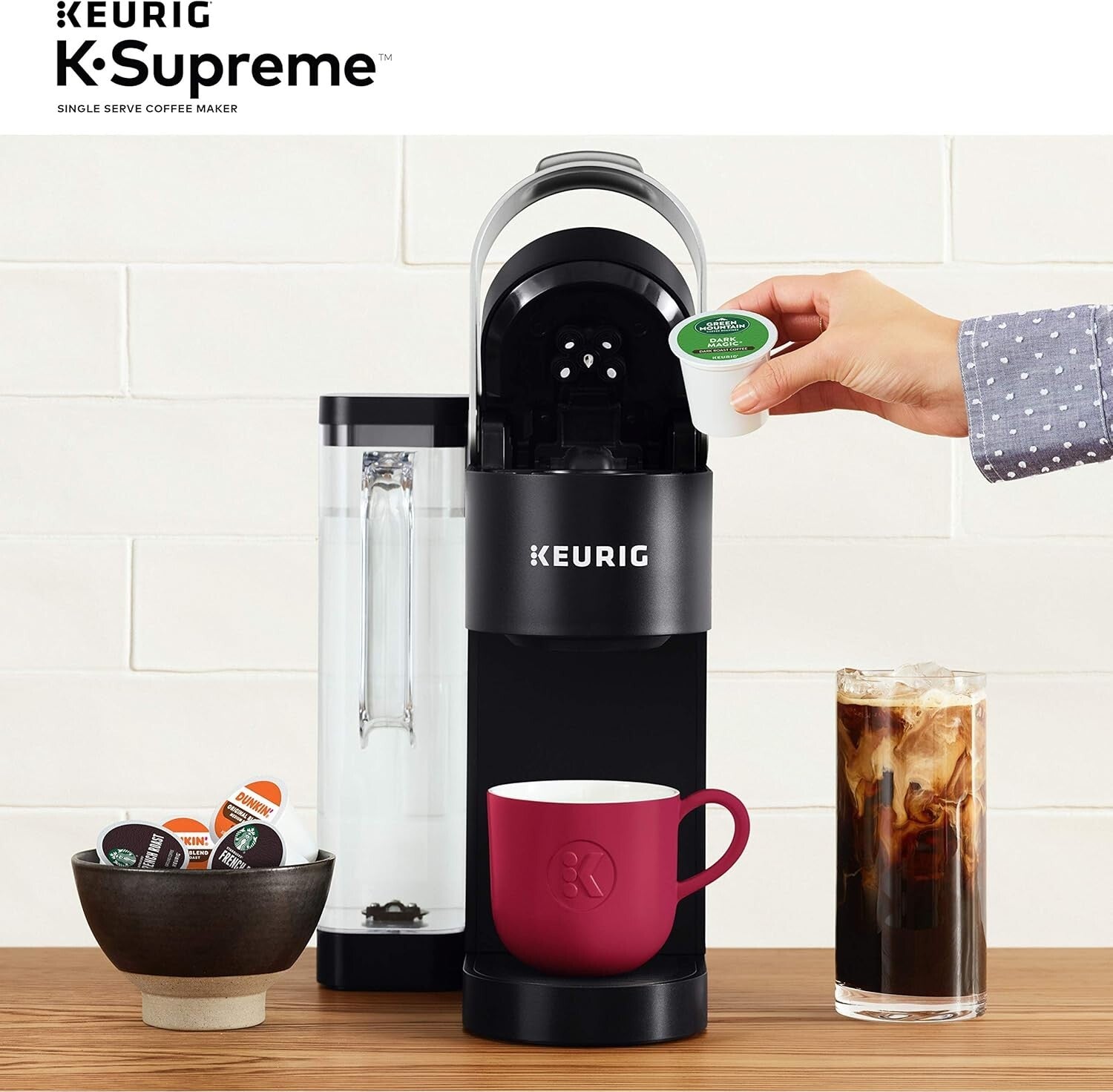 Innovative Single Serve Coffee Maker with Maintenance Alerts & Simple Controls