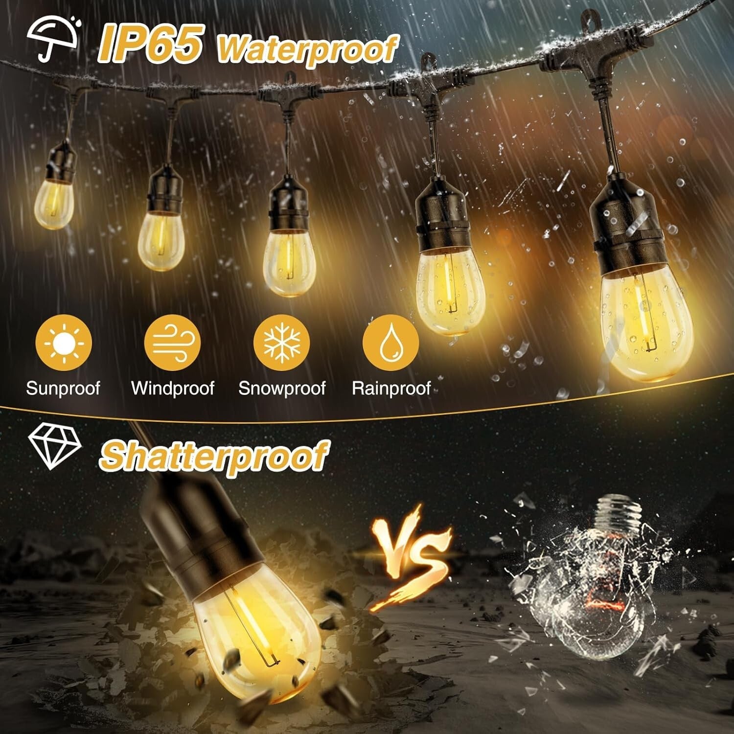 Dual-Pack Solar String Lights - 200FT Waterproof LED with Remote Control Options