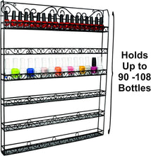 Load image into Gallery viewer, Sturdy 6-Tier Metal Nail Polish and Essential Oils Organizer - Fits 108 Bottles