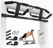 Load image into Gallery viewer, Heavy-Duty Pull Up Bar with Suspension Straps – Fits All Doorways, 440 lbs Max