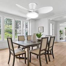 Load image into Gallery viewer, Modern Minimalist 32-Inch Ceiling Fan with Adjustable LED Light &amp; Remote Control