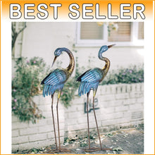 Load image into Gallery viewer, Nestled Elegance: Set of 2 Lifelike Garden Crane Statues - Durable Outdoor Decor