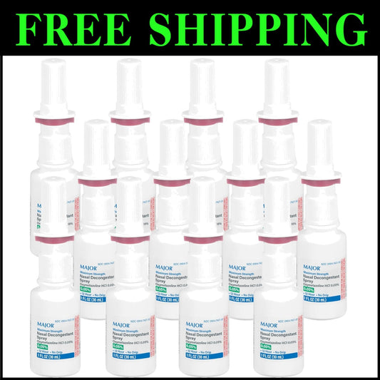 12-Hour Nasal Decongestant Spray - Oxymetazoline Hydrochloride 0.05% - Family...