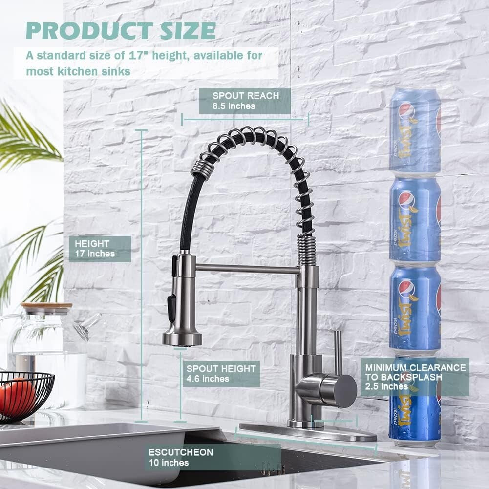 Easy-to-Install Kitchen Faucet with Spot-Resist Finish - Perfect for Any Style