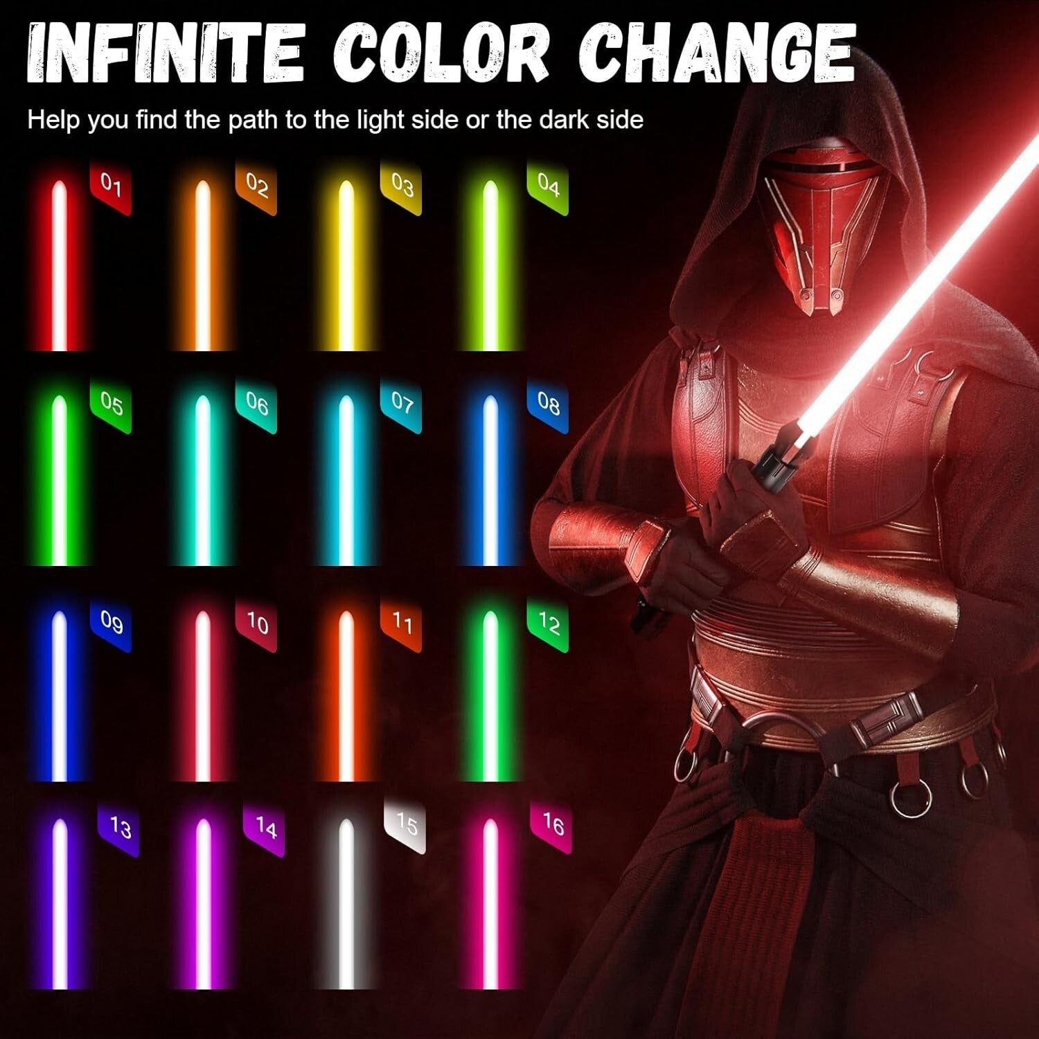 Heavy Duty Dueling Lightsaber - Crystal Hilt, RGB Color Change, & Motion Control