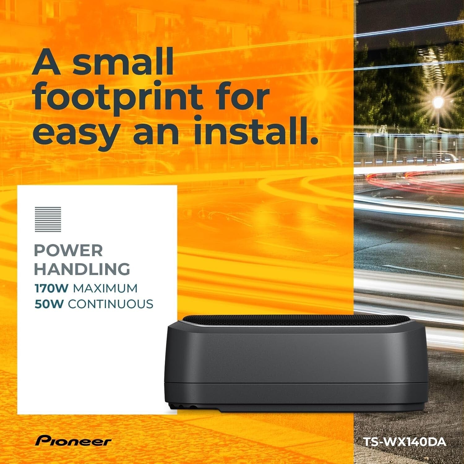 Enhanced Car Audio Experience - 170W Compact Subwoofer with Flexible Install