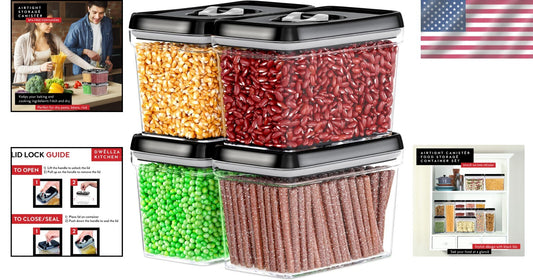 BPA-Free Food Storage Containers - Airtight Canisters for Flour, Sugar, and More