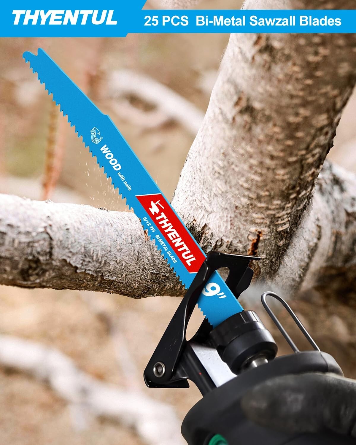 Durable 9-Inch 6/12 TPI Bi-Metal Reciprocating Saw Blades for Heavy-Duty Cutting