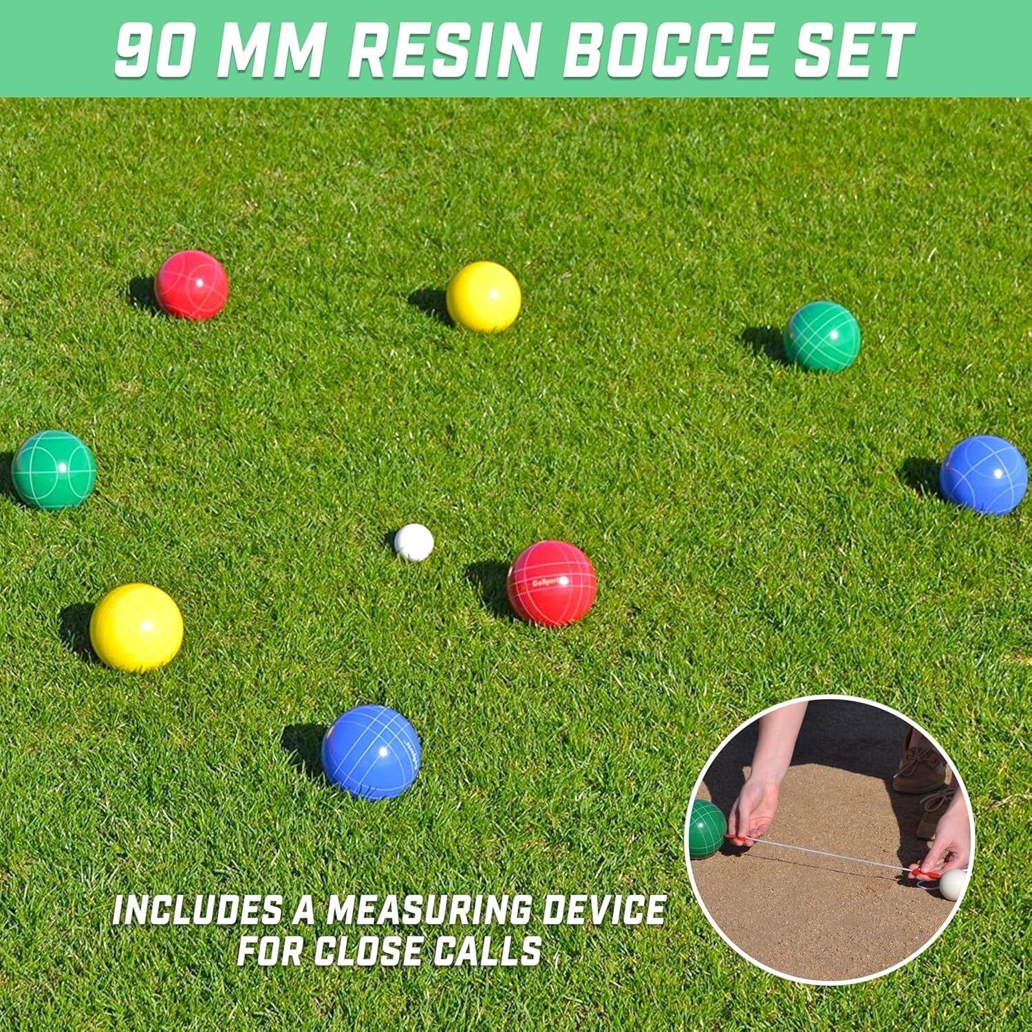 Versatile 90mm Bocce Ball Set - Enjoy Competitive Fun on Grass, Sand, & Courts!