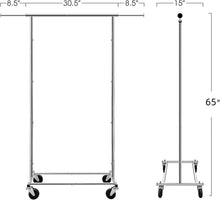 Load image into Gallery viewer, Chrome Garment Rack on Wheels - Adjustable Hanging Organizer for Stylish Storage