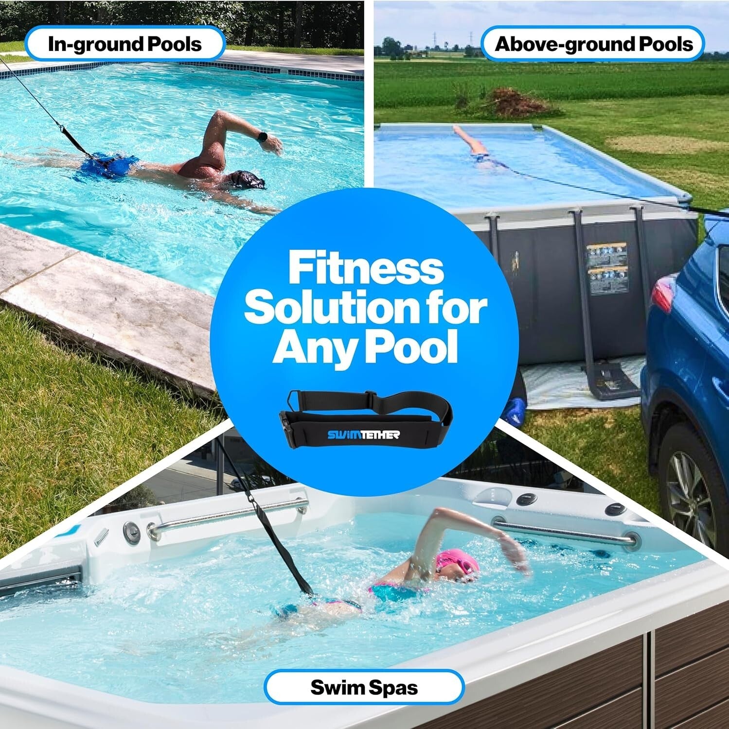 Adjustable Swimming Resistance Belt Pack for Lap Training - Durable & Portable