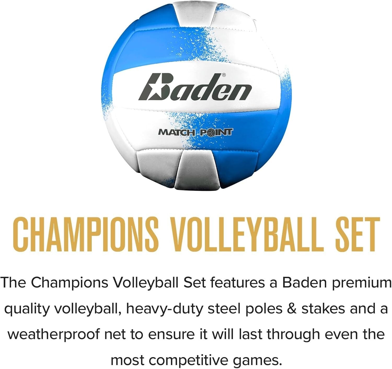 Weather-Resistant Backyard Volleyball Set with Toddler-Safe Poles & Accessories