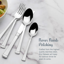 Load image into Gallery viewer, Timeless Harmony 65-Piece Flatware Set - Polished Stainless Steel Silverware