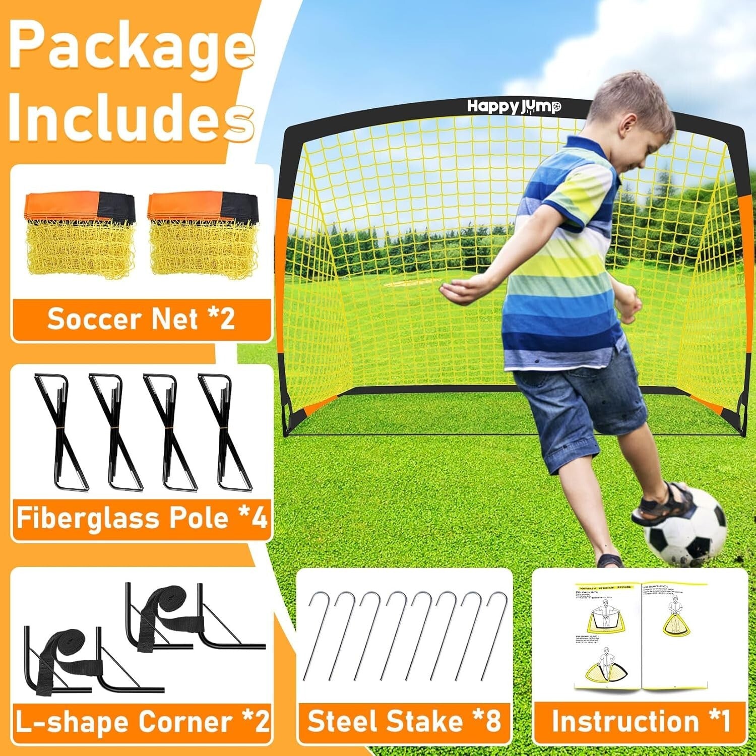 7'x5' Soccer Goal with Weather-Resistant Design for Kids - Ideal Backyard Gift