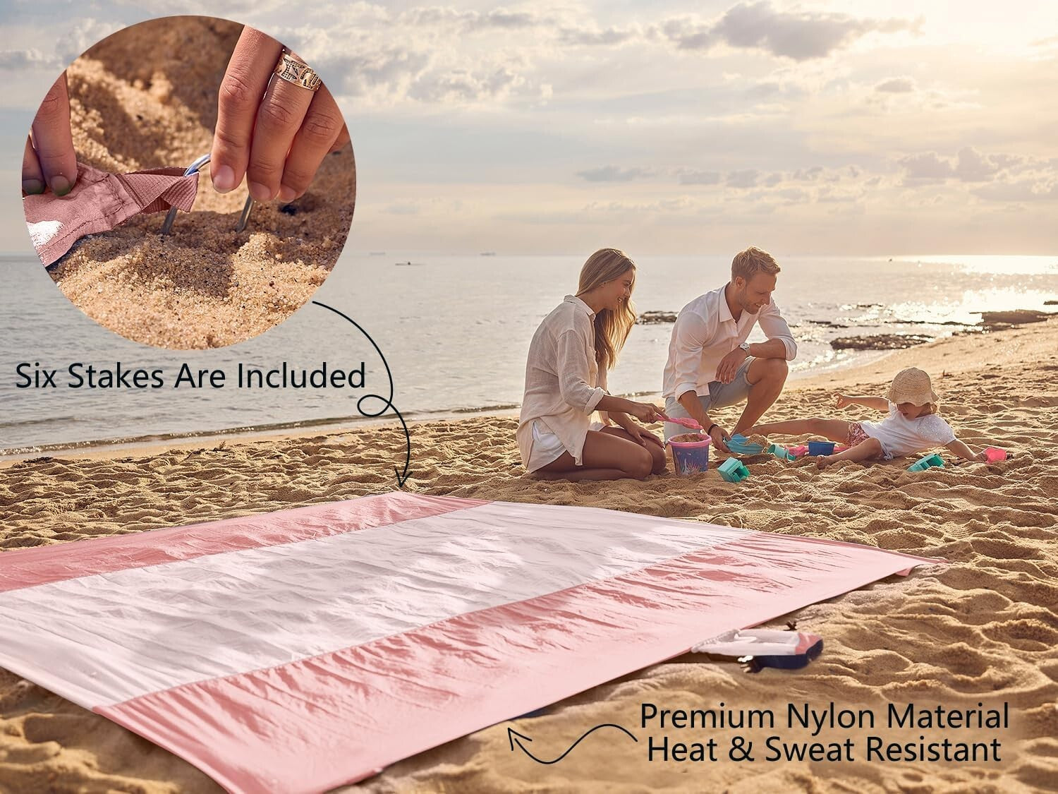Extra Large Sandproof Beach Blanket - Lightweight, Water Resistant and Compact