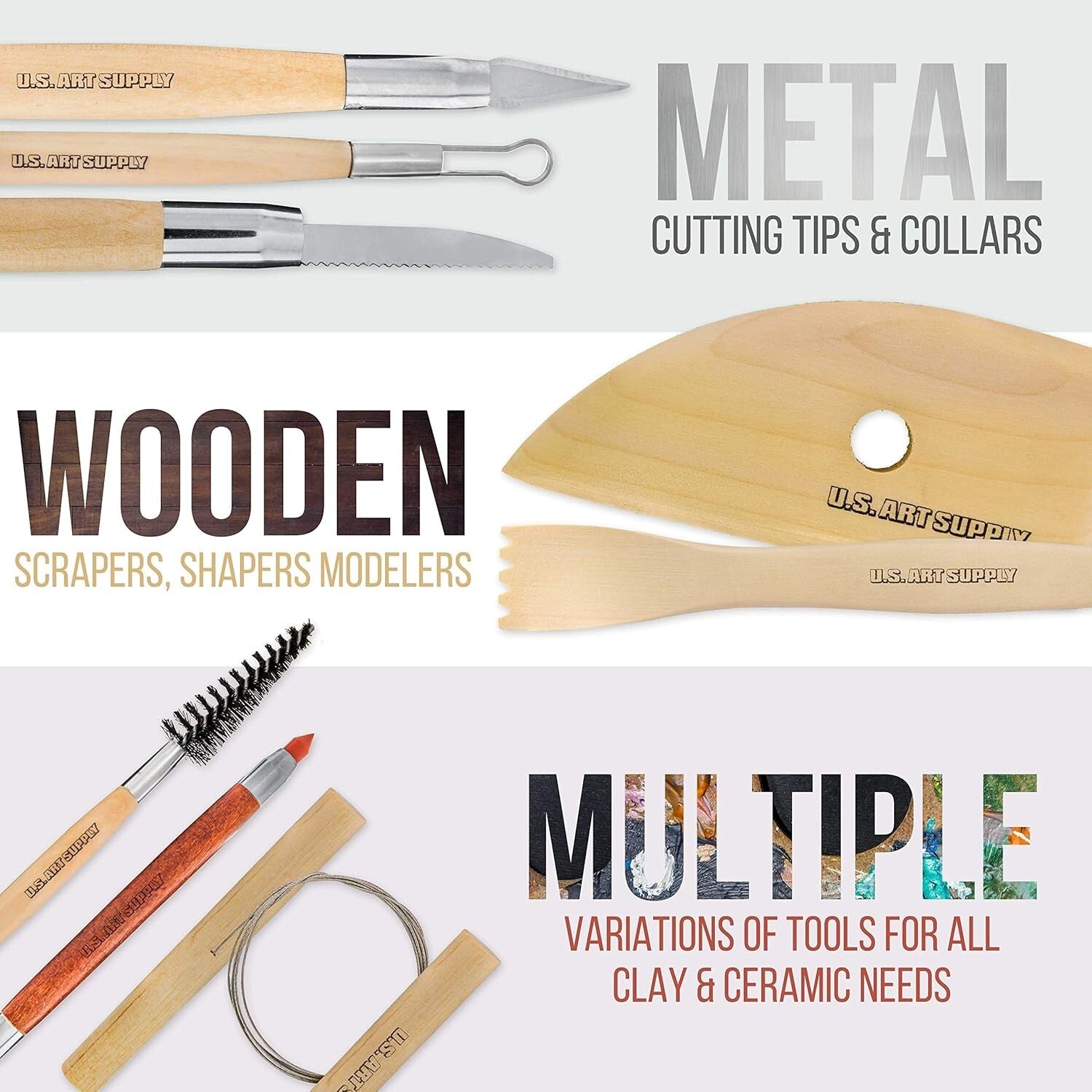 Lightweight 53-Piece Clay Tool Kit with Portable Canvas Case - Ideal for Artists