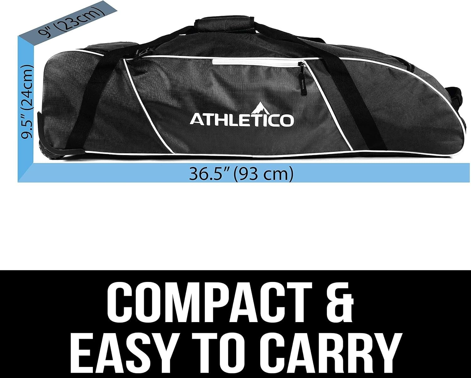 Versatile Rolling Bat Bag with Extra Pockets - Ideal for Baseball & Softball