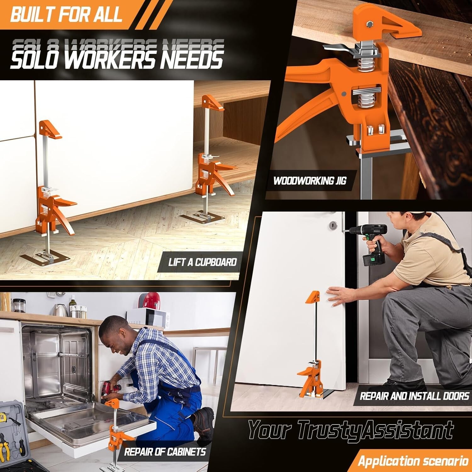 Heavy-Duty Arm Jack 2 Pack, 15.5" Stainless Steel Furniture Lifts, 440LBS Cap...