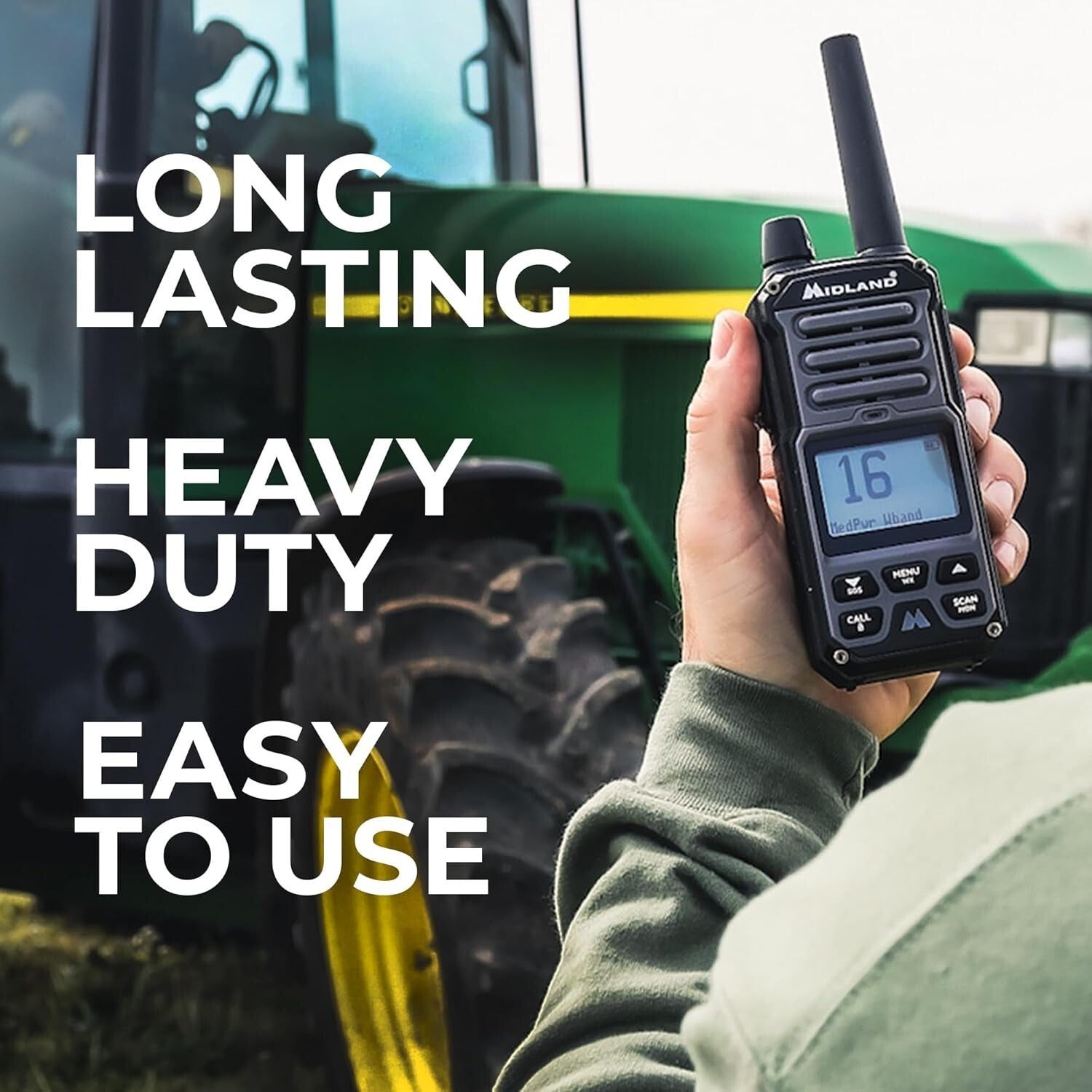 5W GMRS Walkie Talkie - Two-Way Radio with Active Noise Canceling and NOAA Alert