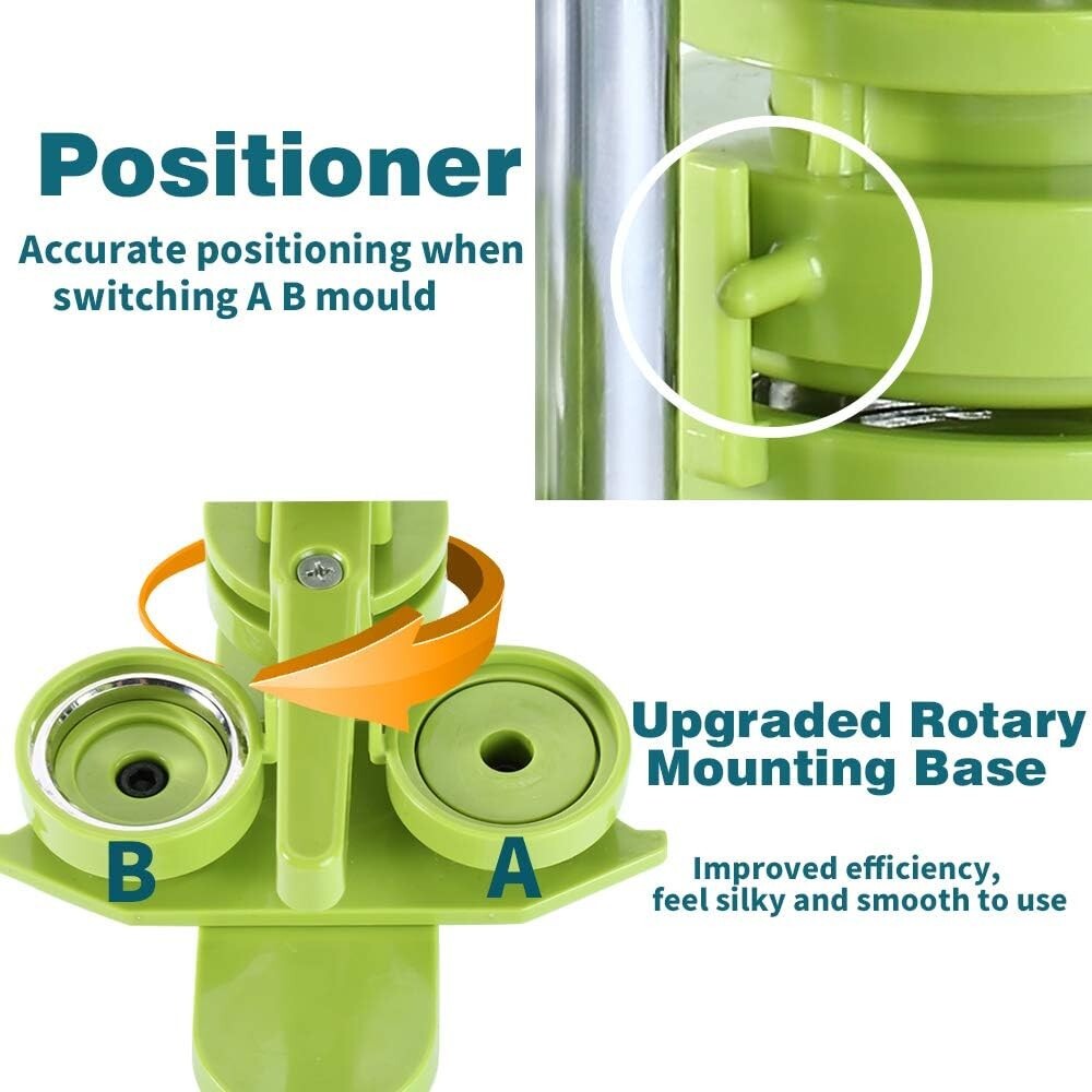 58mm Button Maker Machine Set - DIY Craft Badge Press with 100 Button Parts