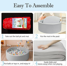 Load image into Gallery viewer, Safe Foam Ball Pit for Toddlers - 35.4" Round Playpen for Joyful Fun