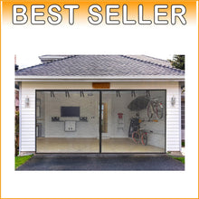Load image into Gallery viewer, Fiberglass Garage Screen Door Set for 16x7FT Garages - Wind-Resistant &amp; Stylish